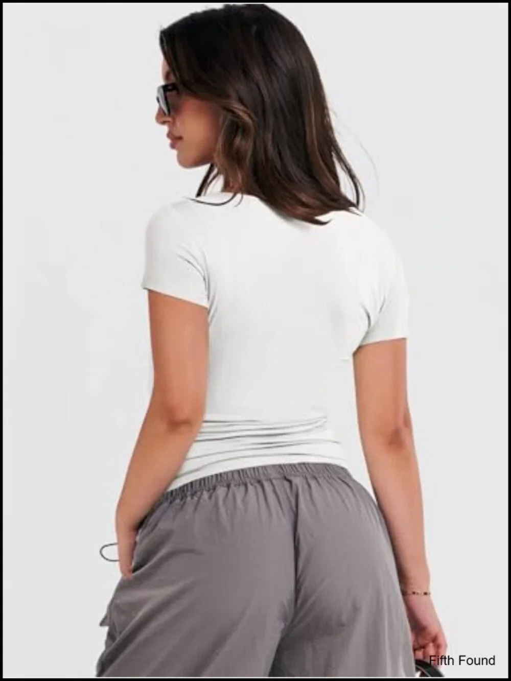 Slim Fit Crew Neck T-Shirt Short Sleeve Crop Top Basic Tee